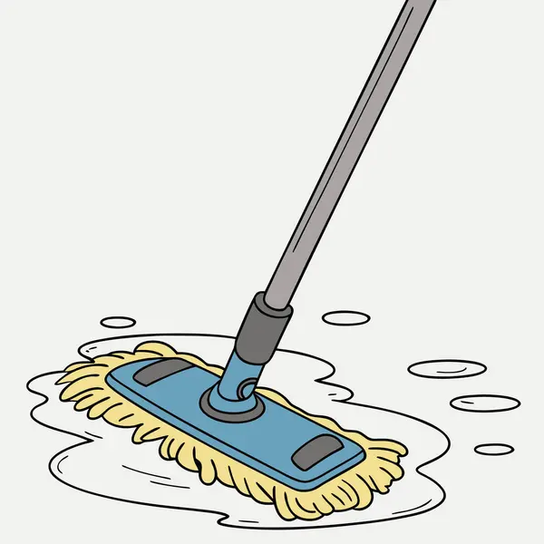 karikatür karalama süpürge simge vektör illüstrasyonu.