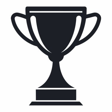 siyah ve beyaz kupa ikonu düzenlenebilir kalın ana hatlı renk çizelgesi çizimi.