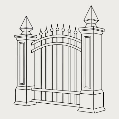 geçit vektör illüstrasyonu beyaz arkaplan.