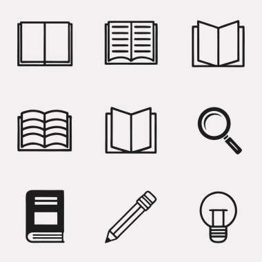 kitap simgesi beyaz arkaplanda izole edildi.