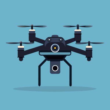 Kameralı teknoloji ikon dronu. vektör illüstrasyonu.