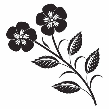 siluet çiçekler ve bitki simgesi tasarımı.
