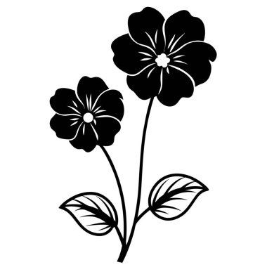 güzel siyah ve beyaz çiçek vektör çizimi tasarımı