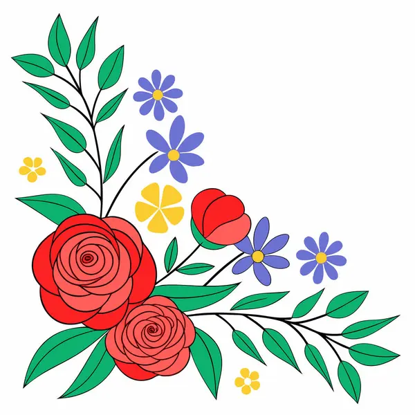 güzel çiçek tasarım vektör çizim.