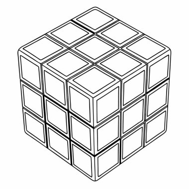 küp simgesi, özet biçimi illüstrasyonu.