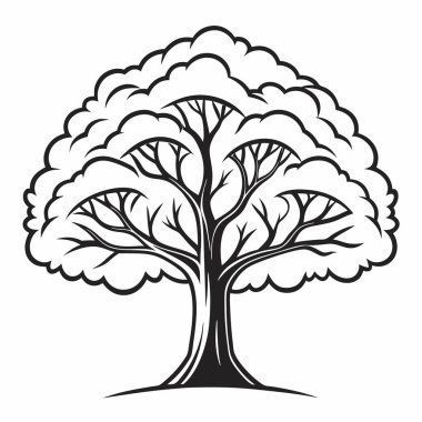 Yaprak ve yaprakların izole ikonuna sahip ağaç.