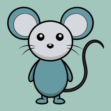 Beyaz arka planda fare, illüstrasyon, vektör.