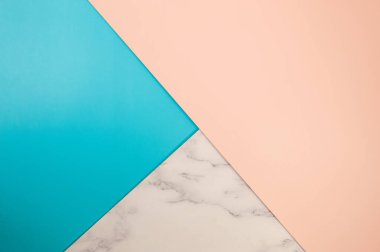 Mavi, pembe ve mermer arka plan. Renkli duvar kağıdı, mermer doku.