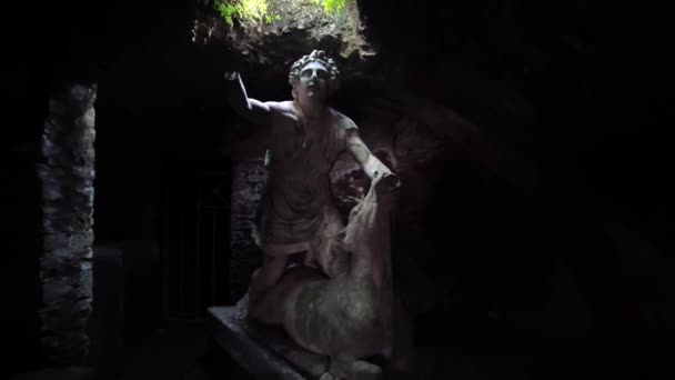 Róma Olaszország Október 2021 Termál Mithraeum Felfedezése Szoborral Amely Mithras — Stock videók