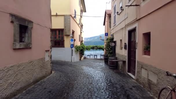 Castel Gandolfo Italy October 2021 City Street Pov View Castel — Stock Video