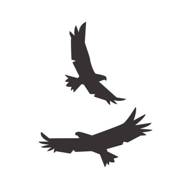 İki uçan kartalın basit simgesi