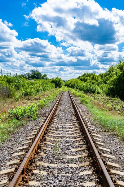 Demiryolu trenini geçtikten sonra temalı tren yoluna fotoğraf, hızlı tren treninden önce uzun tren raylarından oluşan fotoğraf, demiryolu taşımacılığı.
