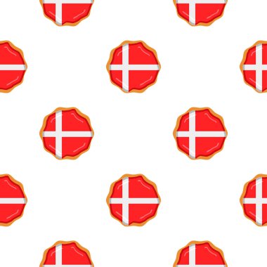 Pattern cookie with flag country Denmark in tasty biscuit, pattern cookie consist of flag country Denmark on natural biscuit, fresh biscuit cookie with flag country Denmark it new pattern sweet food
