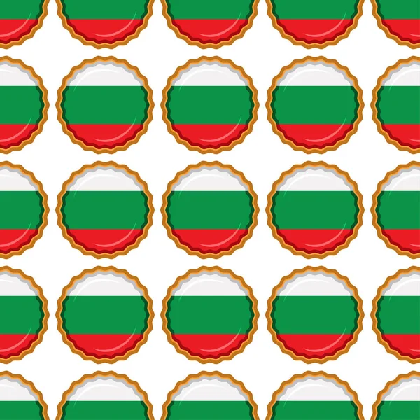 Pattern Cookie Flag Country Bulgaria Tasty Biscuit Pattern Cookie Consist — Vetor de Stock