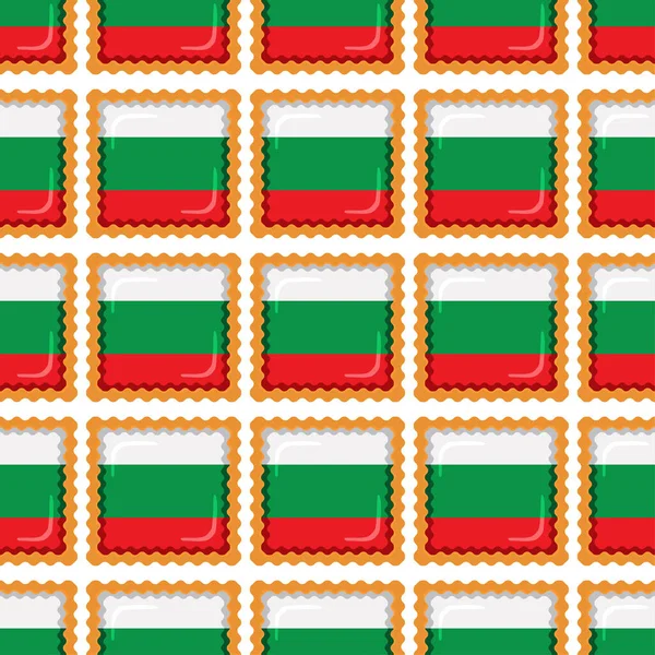 Galleta Patrón Con País Bandera Bulgaria Sabrosa Galleta Patrón Cookie — Vector de stock