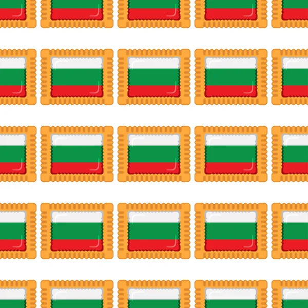 Pattern Cookie Flag Country Bulgaria Tasty Biscuit Pattern Cookie Consist — ストックベクタ