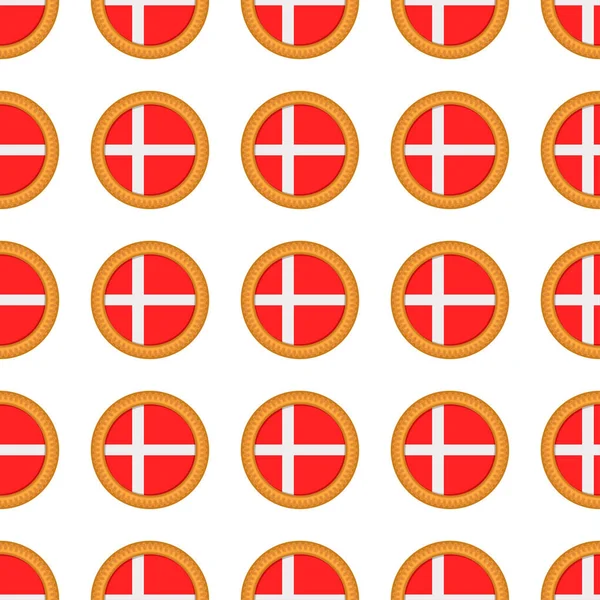 Galleta Patrón Con Bandera País Dinamarca Sabrosa Galleta Patrón Galleta — Archivo Imágenes Vectoriales