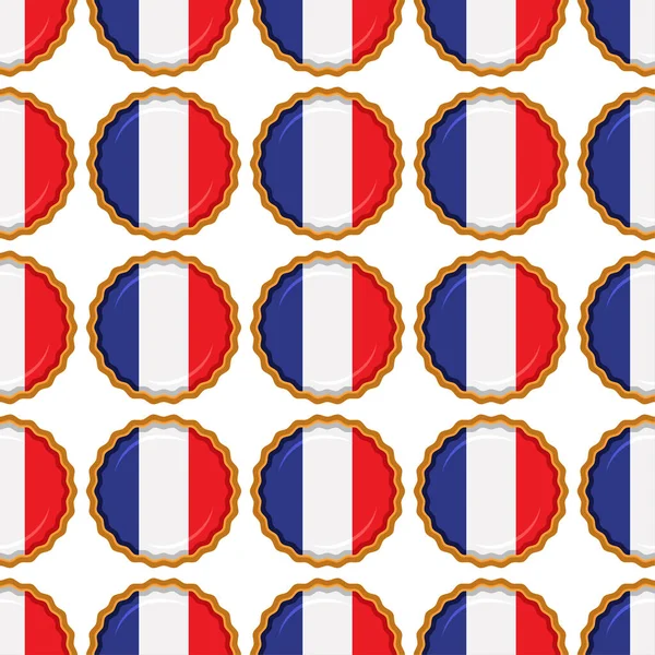 Pattern Cookie Flag Country France Tasty Biscuit Pattern Cookie Consist — Stock Vector