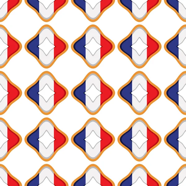 图样饼干与船旗国法国在美味饼干中的结合 图样饼干由船旗国法国在天然饼干中的结合 新鲜饼干与船旗国法国的结合 图样饼干与船旗国法国的结合 图样甜食的结合 — 图库矢量图片