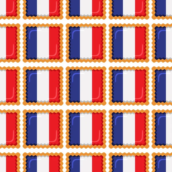 Μοτίβο Cookie Σημαία Χώρα Γαλλία Νόστιμο Μπισκότο Μοτίβο Cookie Αποτελείται — Διανυσματικό Αρχείο
