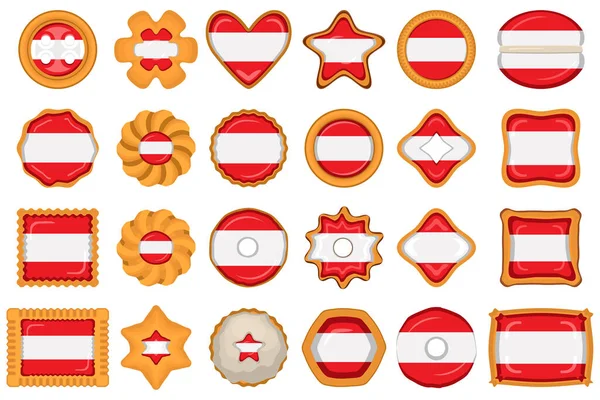 Домашнее Печенье Флагом Страны Латвия Вкусном Печенье Печенье Состоят Знака — стоковый вектор