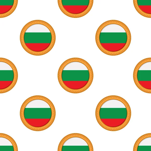Bayrak Ülkesi Bulgaristan Lezzetli Bisküvisi Içindeki Desenli Kurabiye Bayrak Ülkesi — Stok Vektör