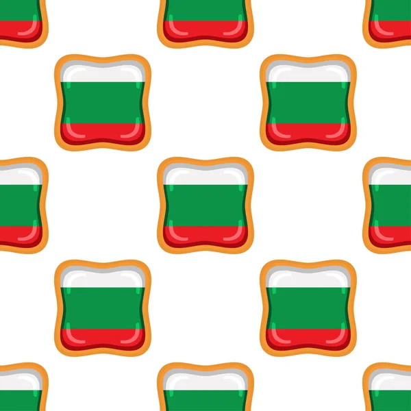 Biscuit Modèle Avec Pays Pavillon Bulgarie Biscuit Savoureux Biscuit Modèle — Image vectorielle
