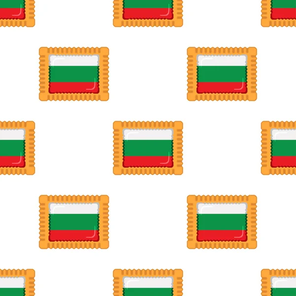 Pattern Cookie Flag Country Bulgaria Tasty Biscuit Pattern Cookie Consist — Stockvektor