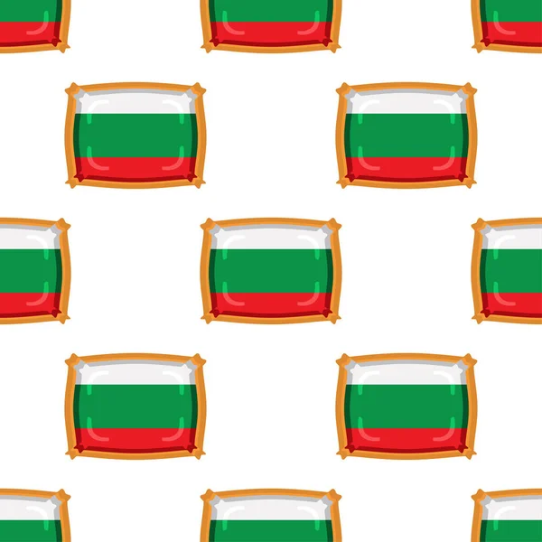 Pattern Cookie Flag Country Bulgaria Tasty Biscuit Pattern Cookie Consist — Stock vektor
