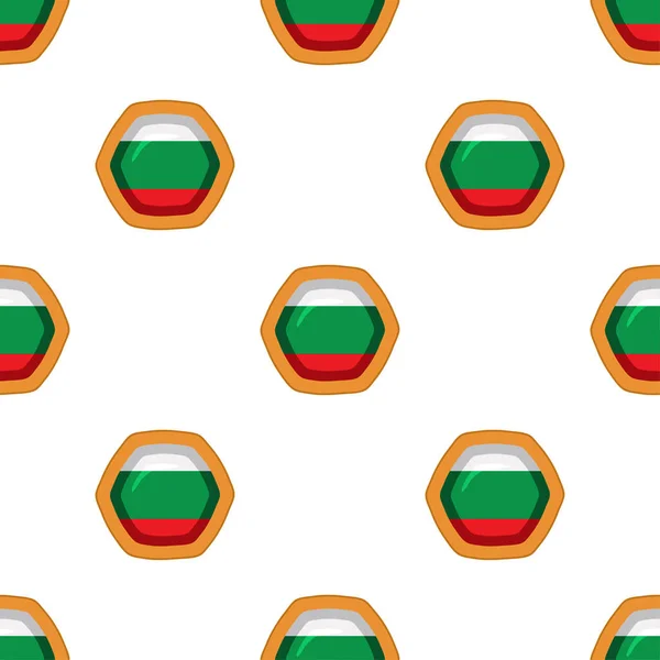 Pattern Cookie Flag Country Bulgaria Tasty Biscuit Pattern Cookie Consist — ストックベクタ