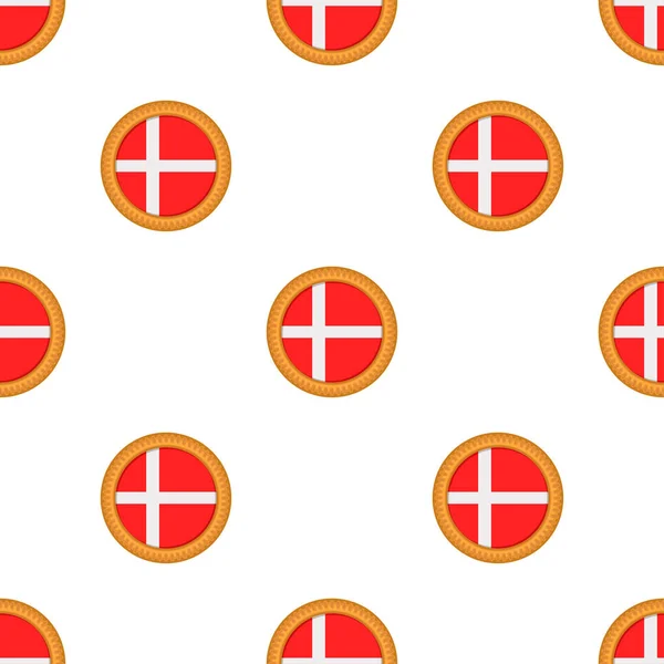 Pattern Cookie Flag Country Denmark Tasty Biscuit Pattern Cookie Consist — Archivo Imágenes Vectoriales