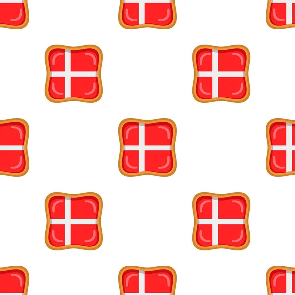 Galleta Patrón Con Bandera País Dinamarca Sabrosa Galleta Patrón Galleta — Vector de stock