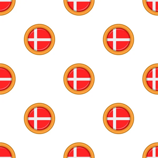 Pattern Cookie Flag Country Denmark Tasty Biscuit Pattern Cookie Consist — Stock Vector