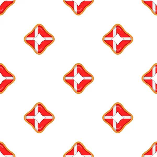 Vzor Cookie Vlajkou Země Dánsko Chutné Sušenky Vzor Cookie Skládá — Stockový vektor