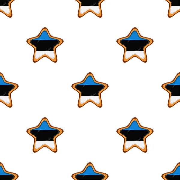 Pattern Cookie Flag Country Estonia Tasty Biscuit Pattern Cookie Consist — Vetor de Stock