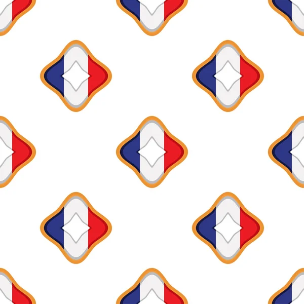 Lezzetli Bisküvi Içinde Bayrak Ülkesi Fransa Ile Desenli Kurabiye Desenli — Stok Vektör