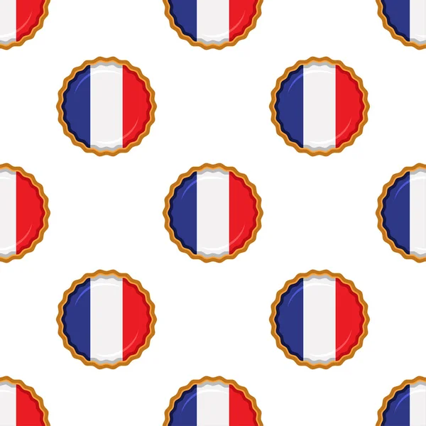 Patroonkoekje Met Vlaggenland Frankrijk Smakelijk Koekje Patroonkoekje Bestaat Uit Vlaggenland — Stockvector