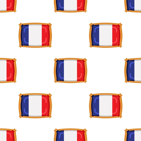 Biscoito Padrão Com País Bandeira França Biscoito Saboroso Biscoito Padrão —  Vetores de Stock