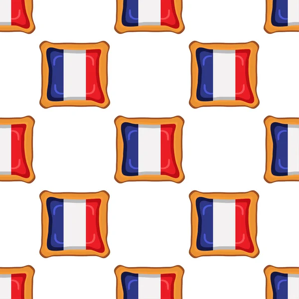 Wzorcowe Ciasteczko Kraju Bandery Francja Smaczne Ciasteczka Wzór Ciasteczko Składa — Wektor stockowy