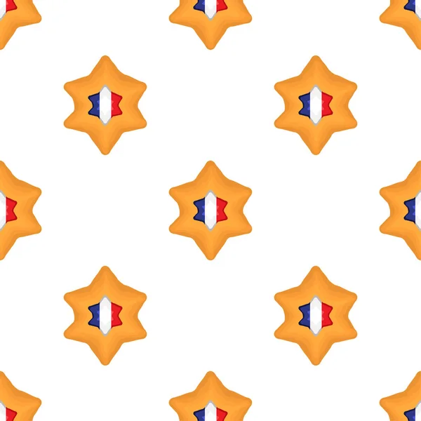 Kue Pola Dengan Negara Bendera Prancis Dalam Biskuit Lezat Kue - Stok Vektor