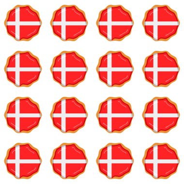 Pattern cookie with flag country Denmark in tasty biscuit, pattern cookie consist of flag country Denmark on natural biscuit, fresh biscuit cookie with flag country Denmark it new pattern sweet food