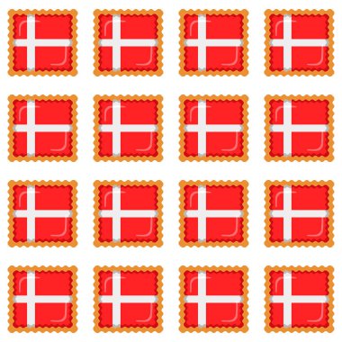 Pattern cookie with flag country Denmark in tasty biscuit, pattern cookie consist of flag country Denmark on natural biscuit, fresh biscuit cookie with flag country Denmark it new pattern sweet food