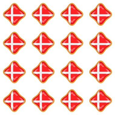 Pattern cookie with flag country Denmark in tasty biscuit, pattern cookie consist of flag country Denmark on natural biscuit, fresh biscuit cookie with flag country Denmark it new pattern sweet food