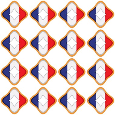 Lezzetli bisküvi içinde bayrak ülkesi Fransa ile desenli kurabiye, desenli kurabiye bayrak ülkesi Fransa 'dan doğal bisküvi üzerine taze bisküvi, bayrak ülkesi Fransa' nın yaratıcı desenli tatlı yiyeceği.