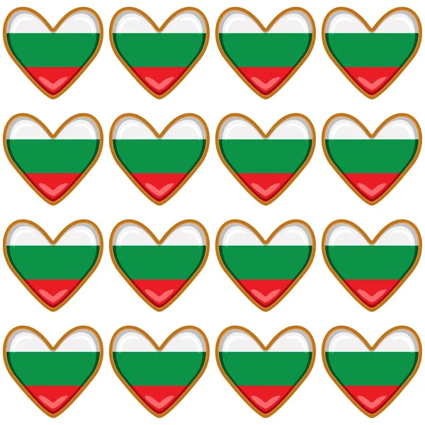 Pattern Cookie Flag Country Bulgaria Tasty Biscuit Pattern Cookie Consist — Wektor stockowy