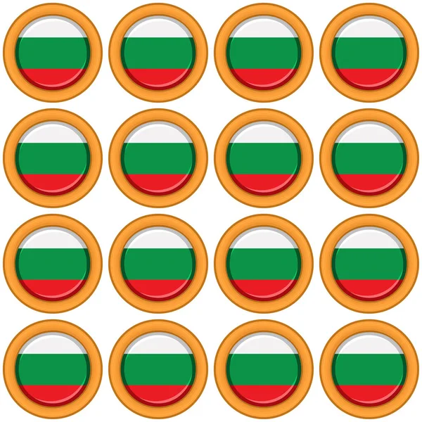 Pattern Cookie Flag Country Bulgaria Tasty Biscuit Pattern Cookie Consist — Stock Vector