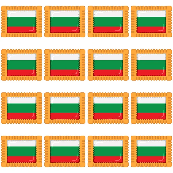 Modello Biscotto Con Bandiera Paese Bulgaria Gustoso Biscotto Modello Biscotto — Vettoriale Stock