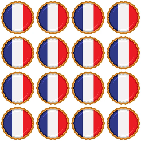 Modello Biscotto Con Bandiera Paese Francia Gustoso Biscotto Modello Biscotto — Vettoriale Stock