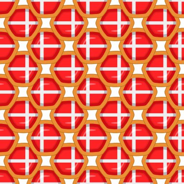 Pattern cookie with flag country Denmark in tasty biscuit, pattern cookie consist of flag country Denmark on natural biscuit, fresh biscuit cookie with flag country Denmark it new pattern sweet food