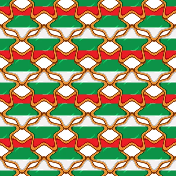Pattern Cookie Flag Country Bulgaria Tasty Biscuit Pattern Cookie Consist — 图库矢量图片